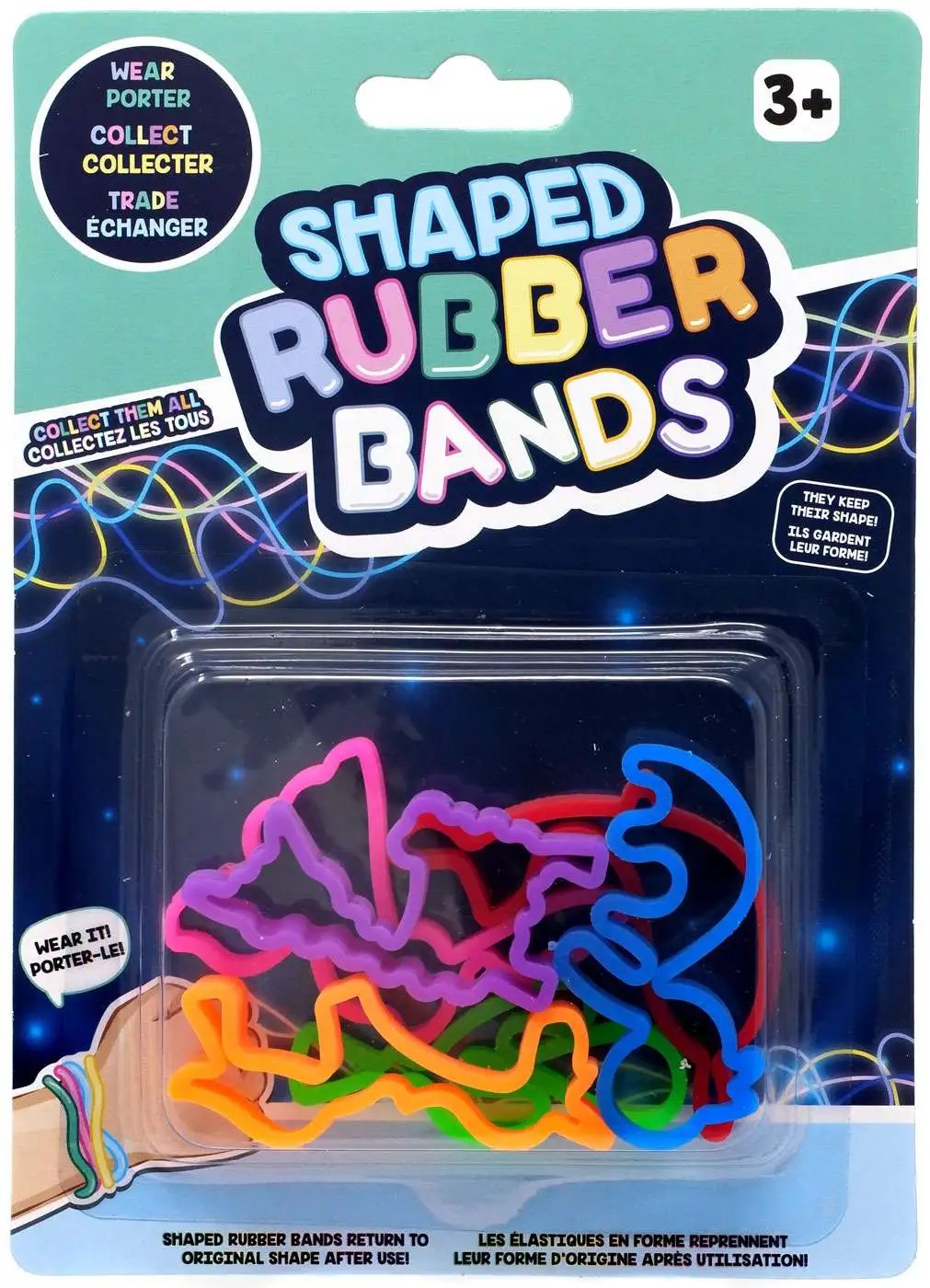 ANIMAL Shaped Rubber Bands 12pc Pack Bracelets NeonColors GLOW IN THE
