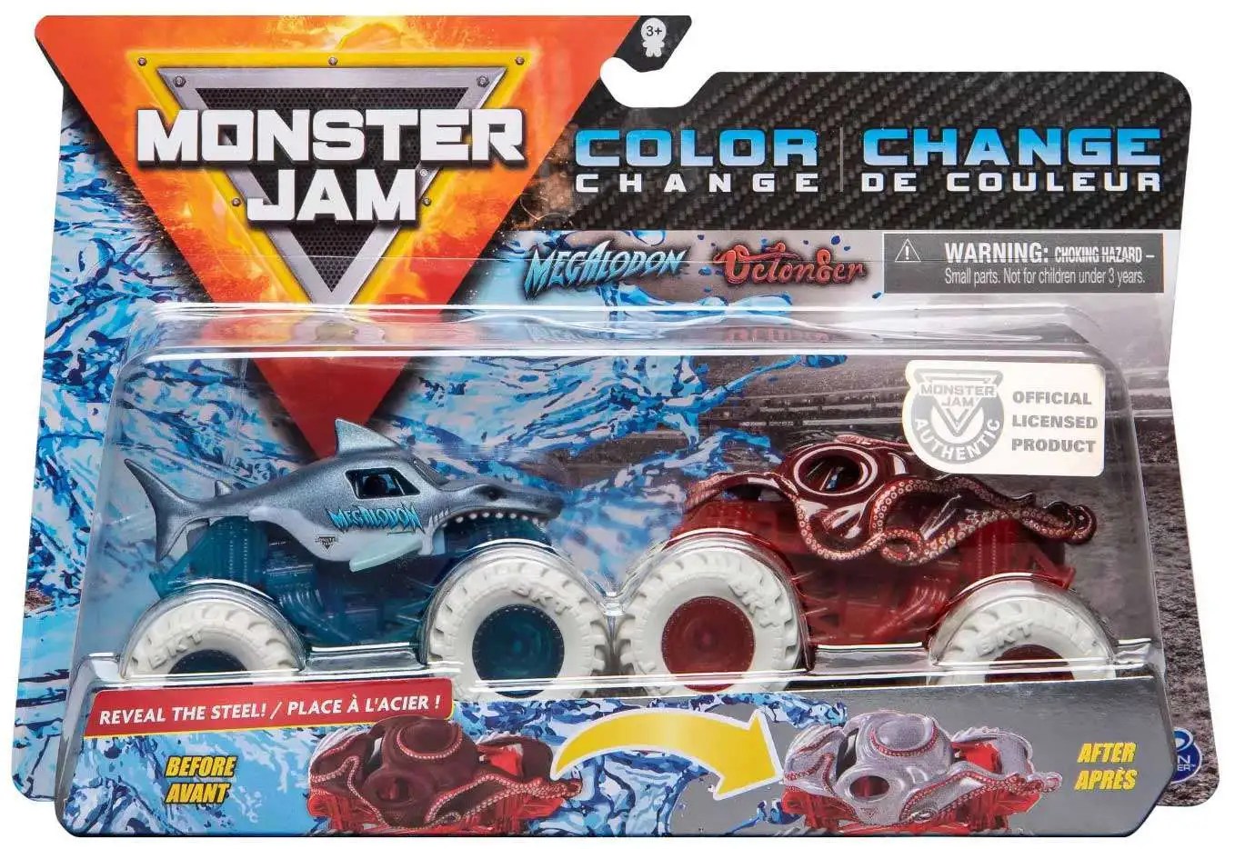 Monster Jam Color Change Megalodon Octon8er 164 Diecast Car 2Pack Spin