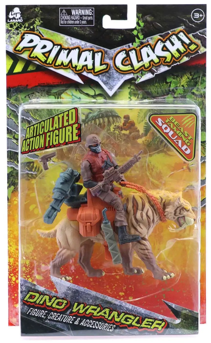 Primal Clash Dino Wrangler Sabertooth Tiger Exclusive Action Figure