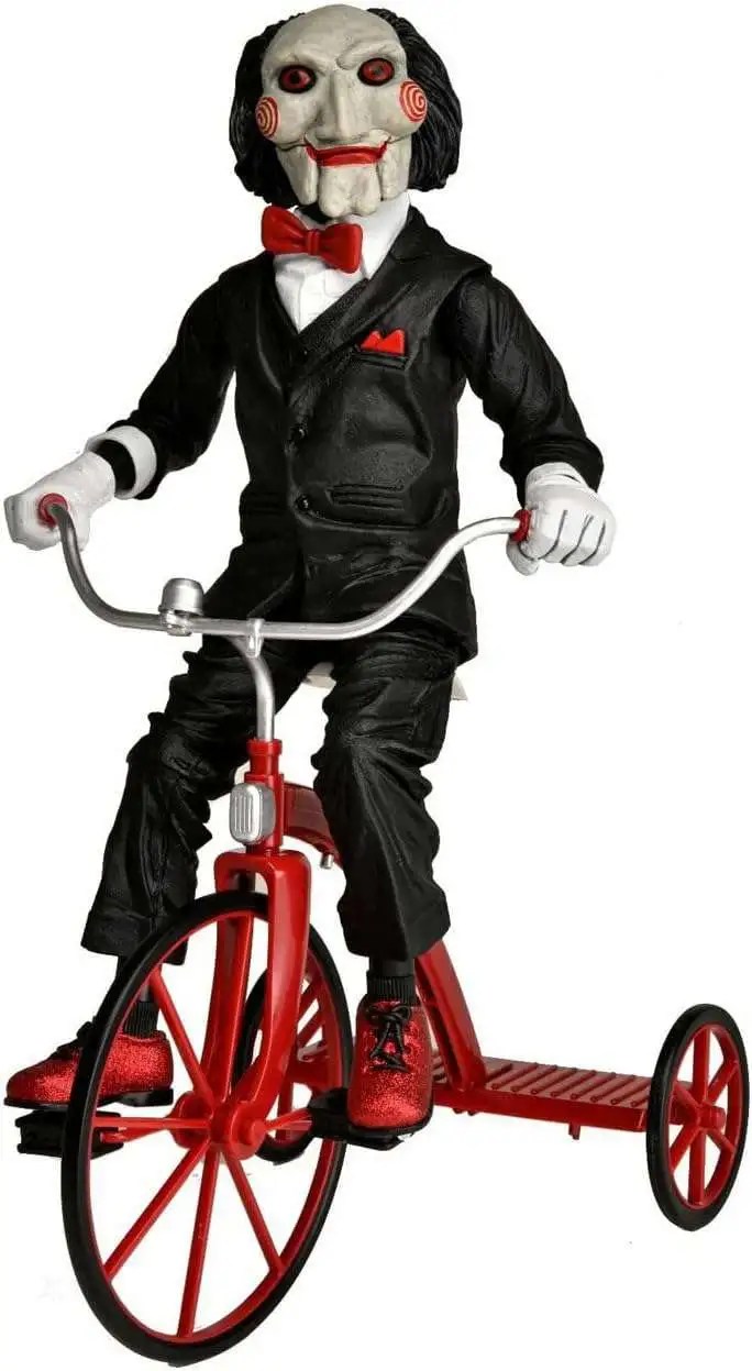 NECA SAW Billy the Puppet 12 Deluxe Action Figure Riding Tricycle, with