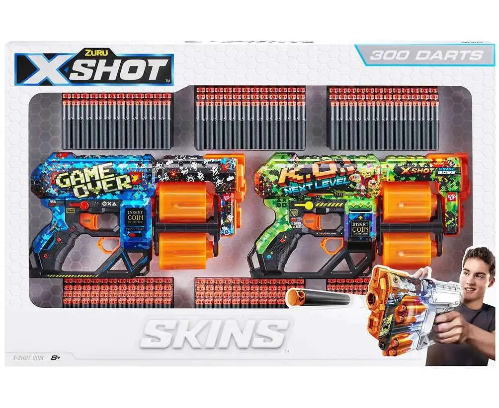 XShot Skins Dread Dart K.O. The Elektro Exclusive Blaster 2Pack 300 Darts Zuru Toys ToyWiz