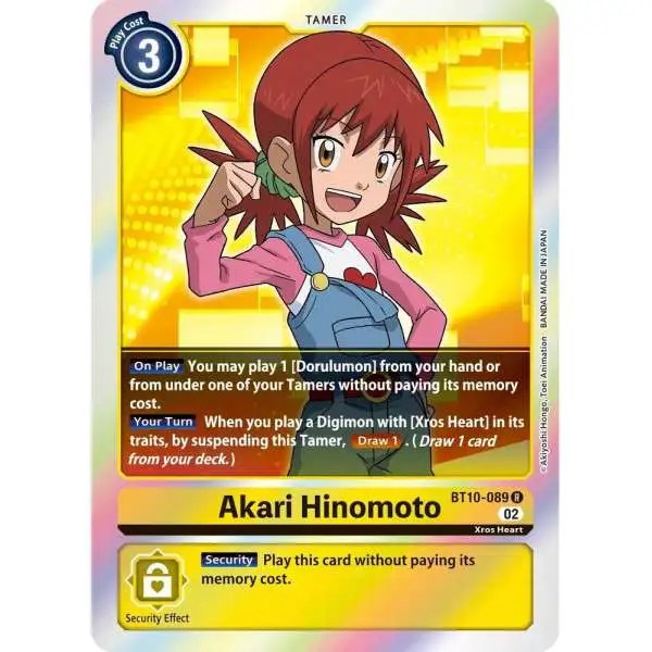 Digimon Xros Encounter Single Card Rare Akari Hinomoto BT10089 Box