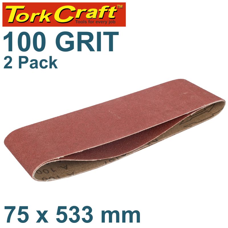 SANDING BELT 75 X 533MM 100GRIT 2/PACK Tools and Things