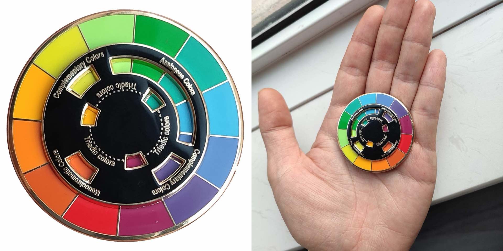Spinning Color Wheel Enamel Pin — Tools and Toys
