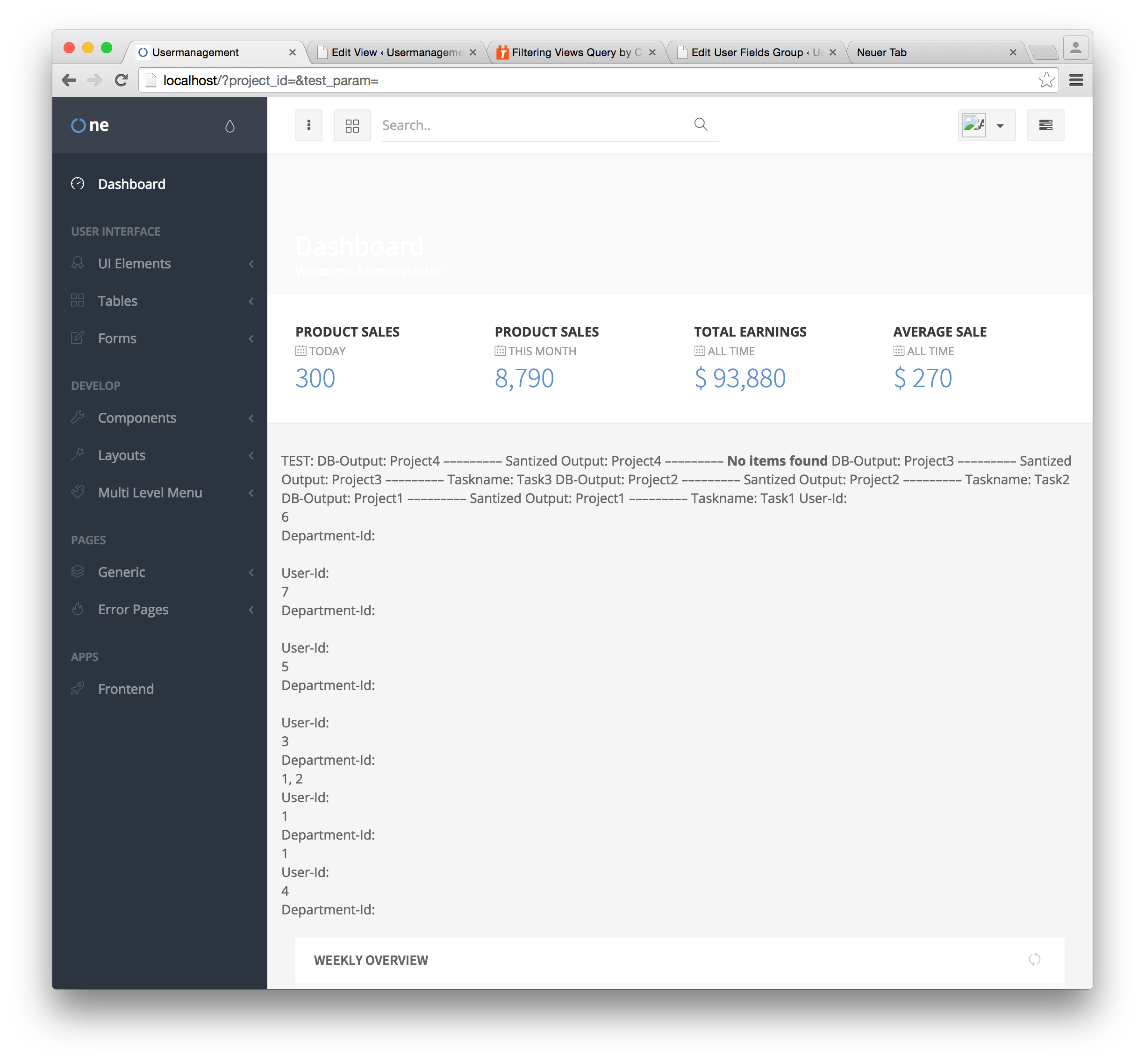 View URL Param "array" Toolset