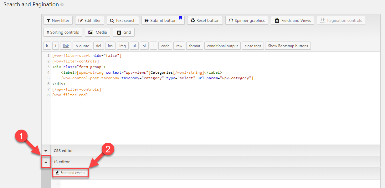 Adding custom JavaScript code to Views that use AJAX Toolset