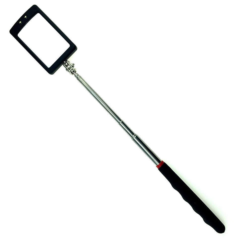 Auto LED Light Square Inspection Mirror Extending Car Chassis Angle