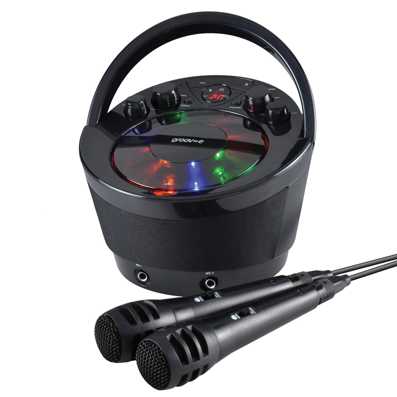 Groove Portable Karaoke Boombox with CD Player and Bluetooth Playback