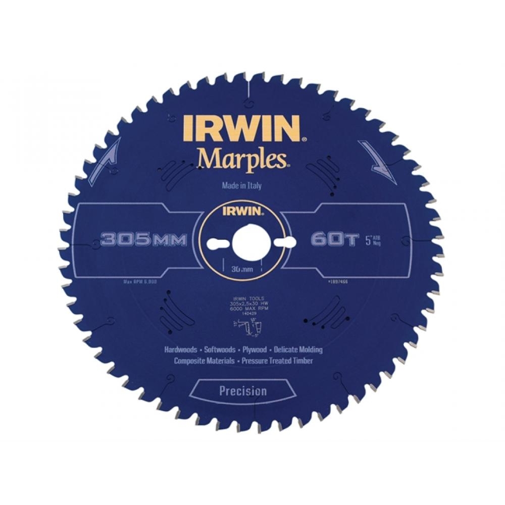 Irwin Marples Circular Saw Blade 305 x 30mm x 60T ATBNeg M Tools Store