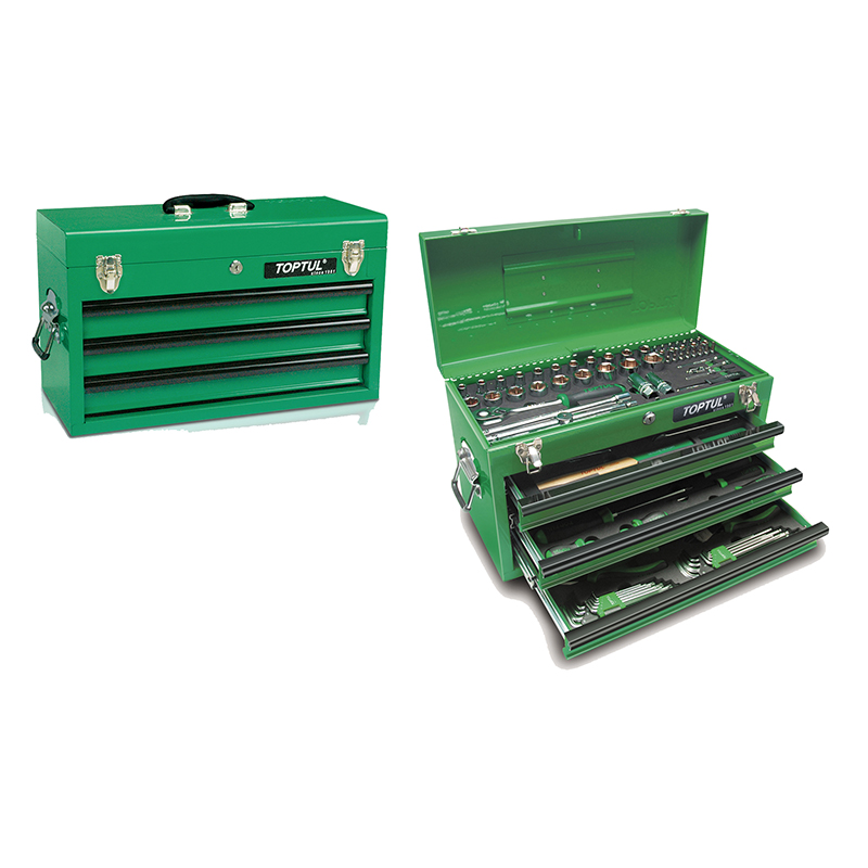 TOPTUL 99PCS PROFESSIONAL MECHANICAL TOOL SET W/3DRAWER TOOL CHEST