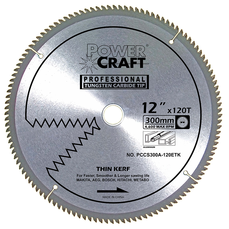 POWERCRAFT TCT PROFESSIONAL TYPE CIRCUALAR SAW BLADES FOR ALUMINUM