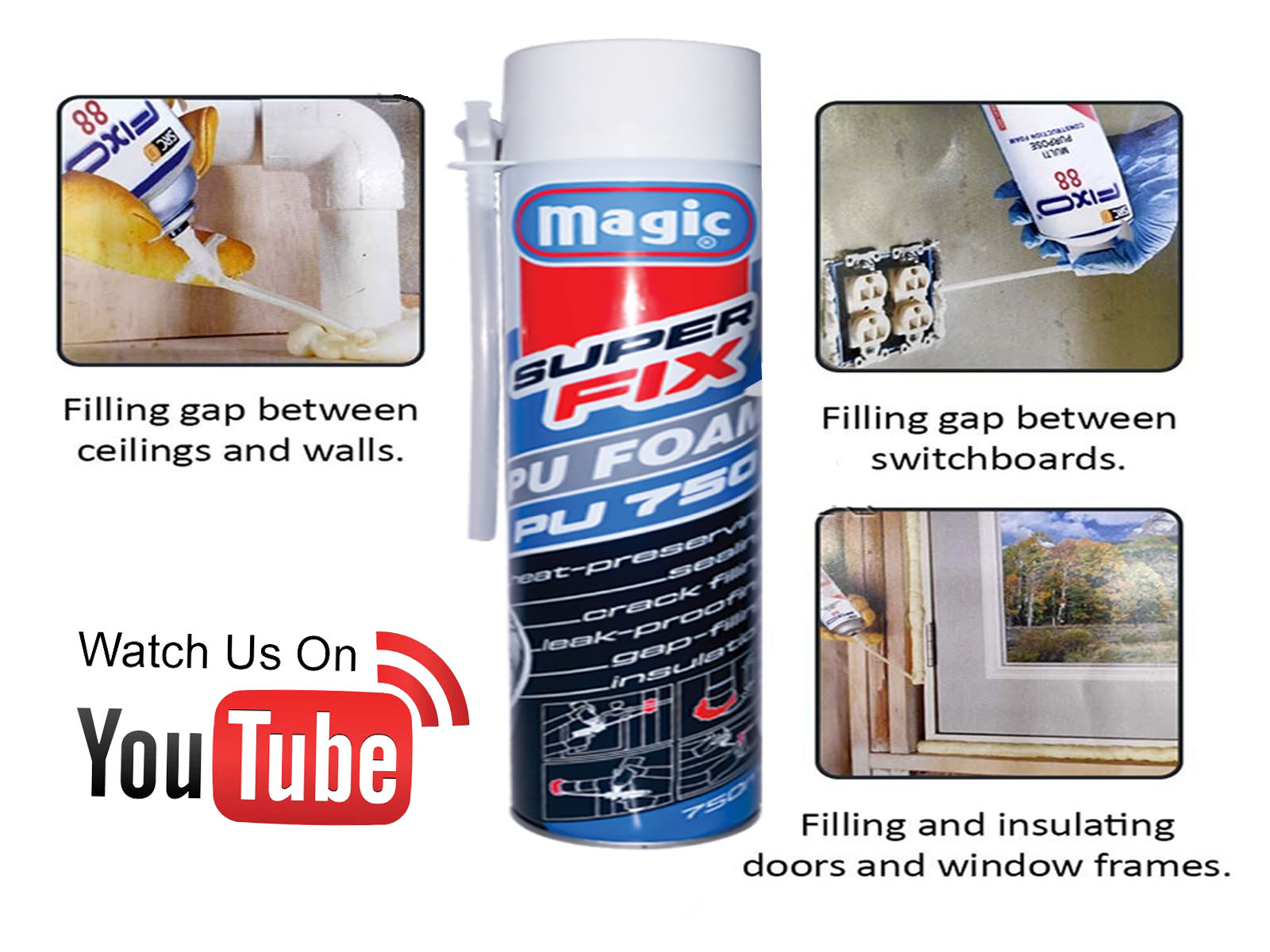 PU FOAM Crack Filler SPRAY 750 MLMagic Brand Tool Station