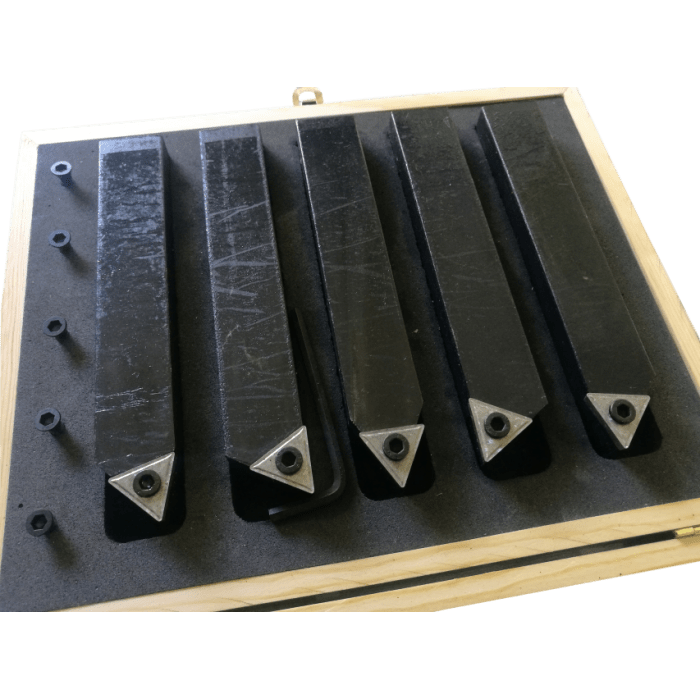 Lathe Turning Tools Set 25x25mm Indexable Carbide 5pc Set