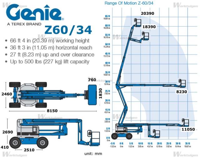 ARTIV BOOM LIFT GENIE Z60/34 4X4 DIESEL Rentals Highland MI, Where to