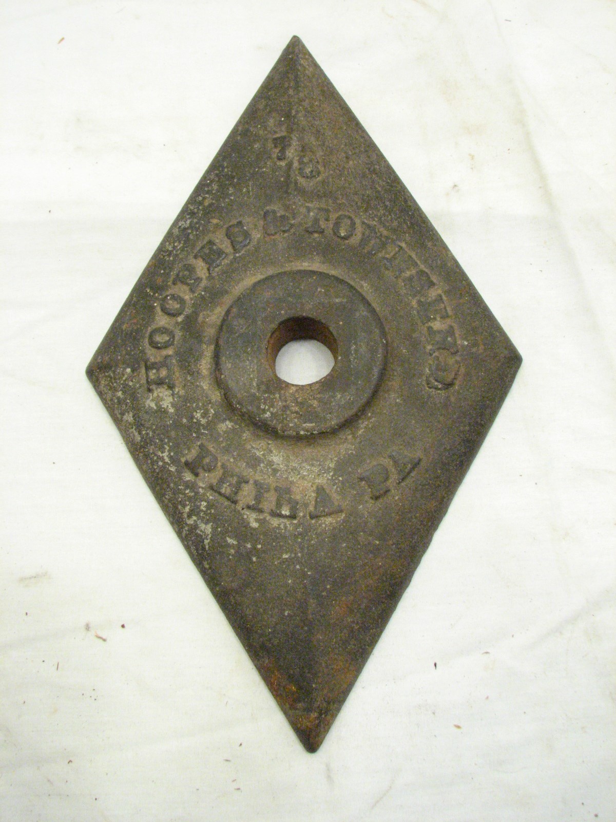 Antique Iron Masonry TieRod Anchor Plate Diamond Hoopes &Townsend