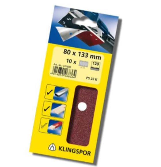 Klingspor Sanding Strips 115 x 230 mm in SelfService Packaging PS 22 K