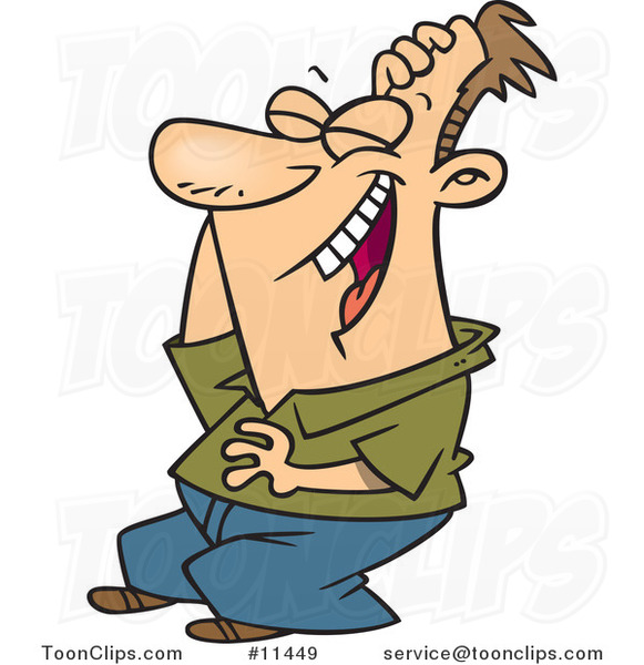 Cartoon Guy Laughing Hysterically 11449 by Ron Leishman