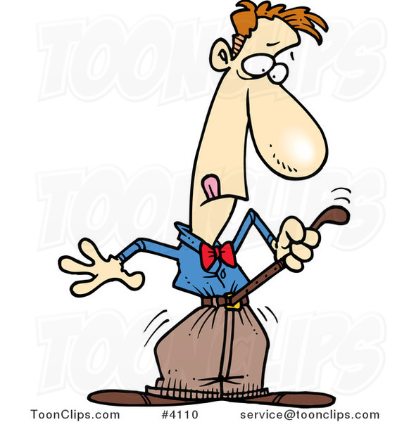 Cartoon Business Man Tightening His Belt 4110 by Ron Leishman