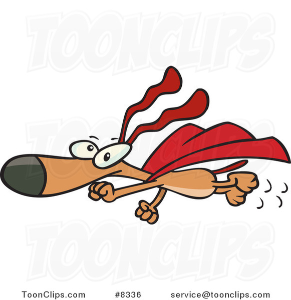 Cartoon Super Dog Flying in a Cape 8336 by Ron Leishman