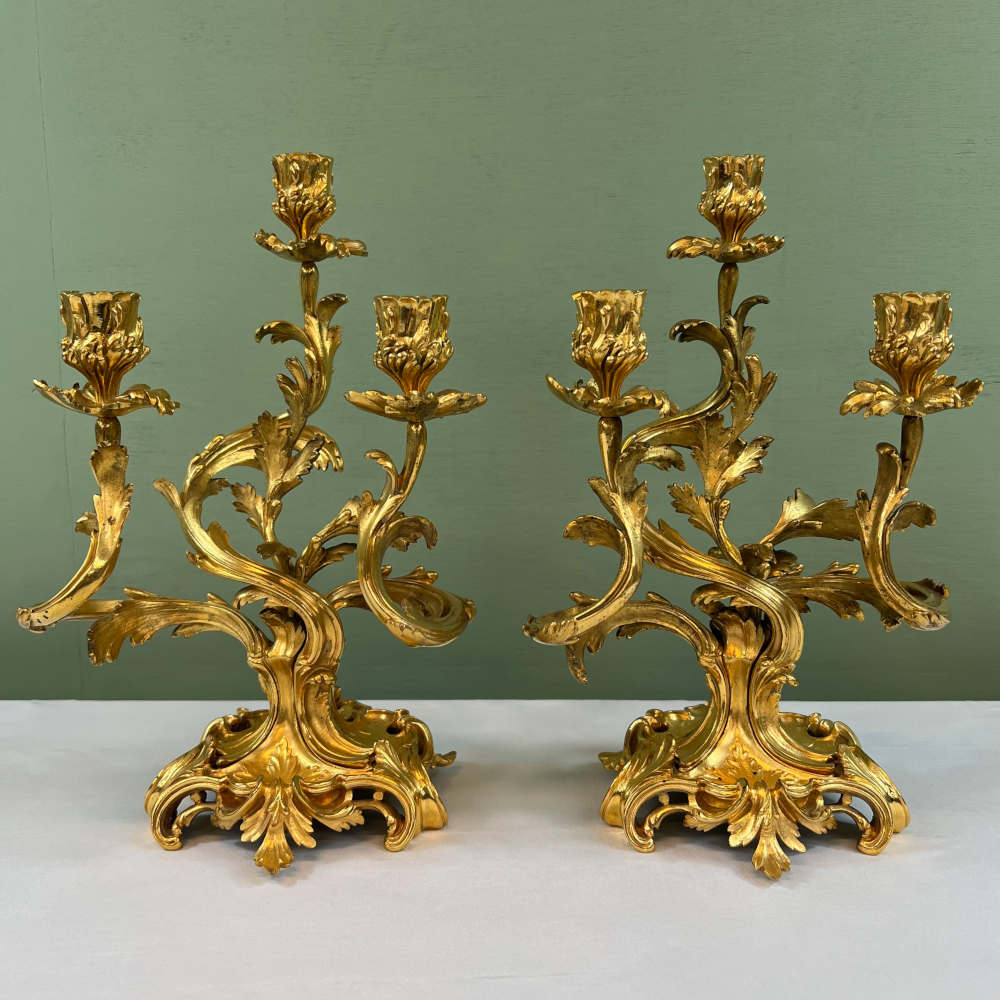 Pair of French Ormolu Candelabra
