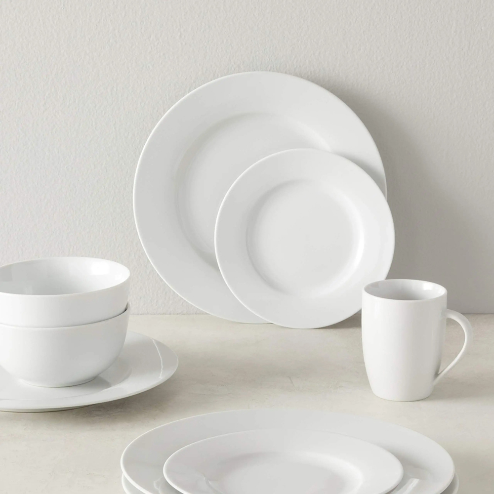 16 Piece Porcelain Kitchen Dinnerware Set Support OEM topease
