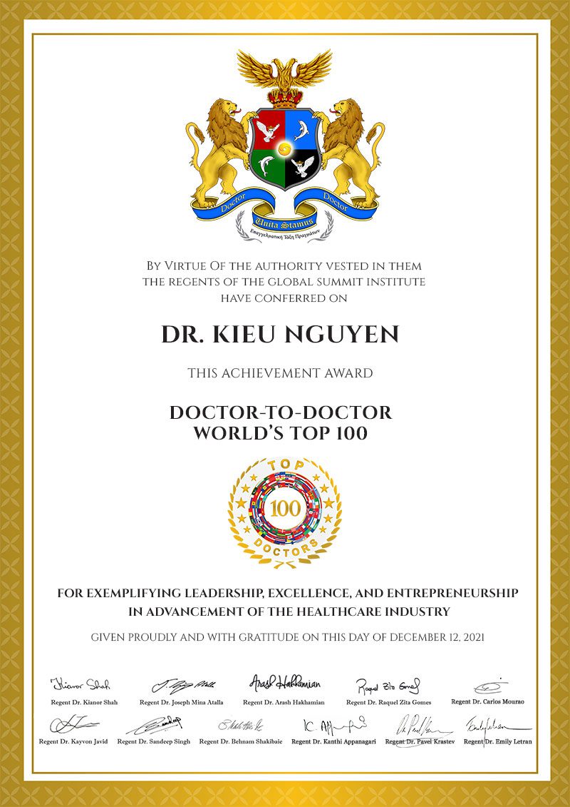 Dr. Kieu Nguyen World's Top 100 Doctors
