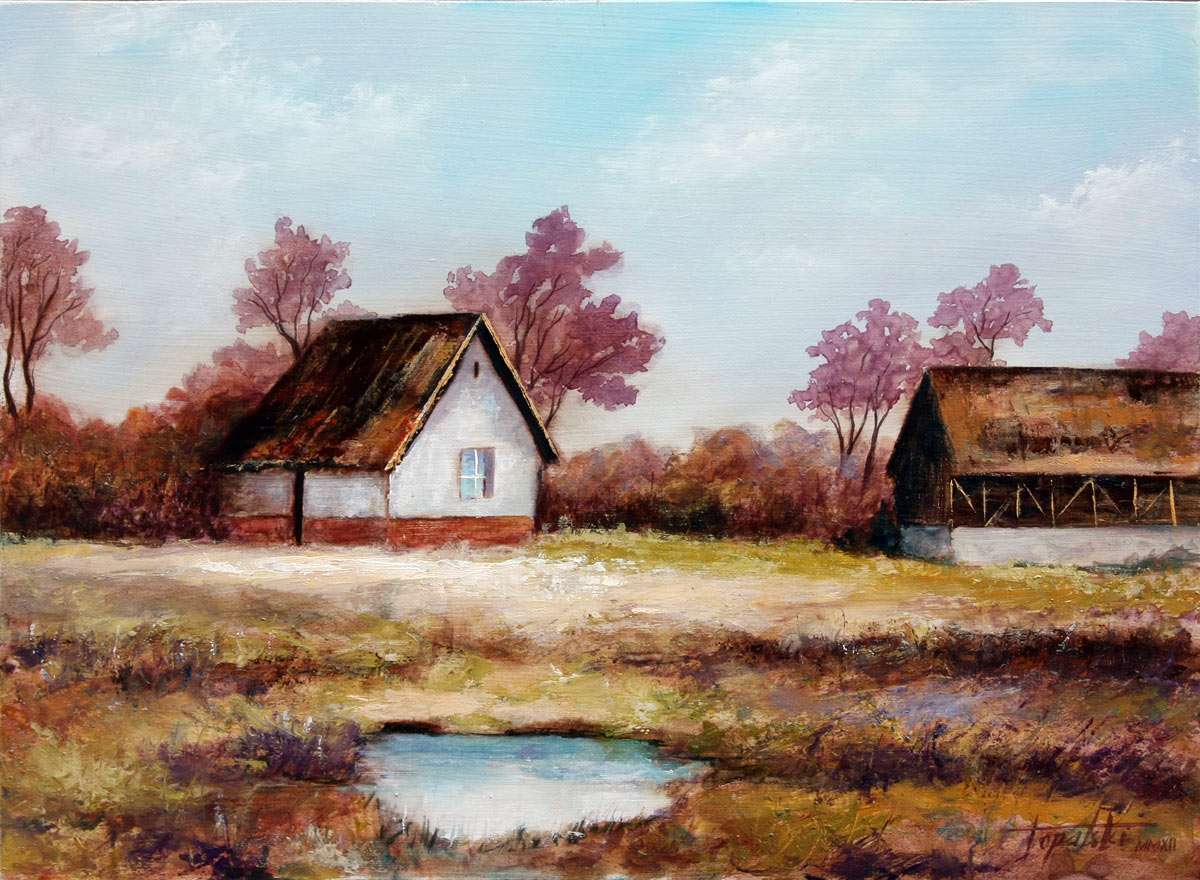 Old Farm Houses Oil Painting Fine Arts Gallery Original fine Art
