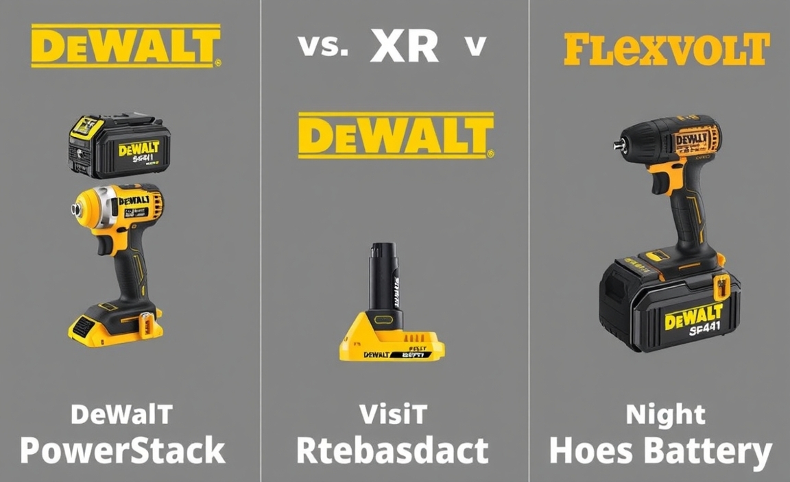 Comparison between DeWalt PowerStack vs. XR vs Flexvolt Battery