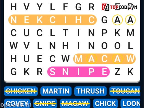 Source game Word Search Puzzle Game ( Unity Asset Store)