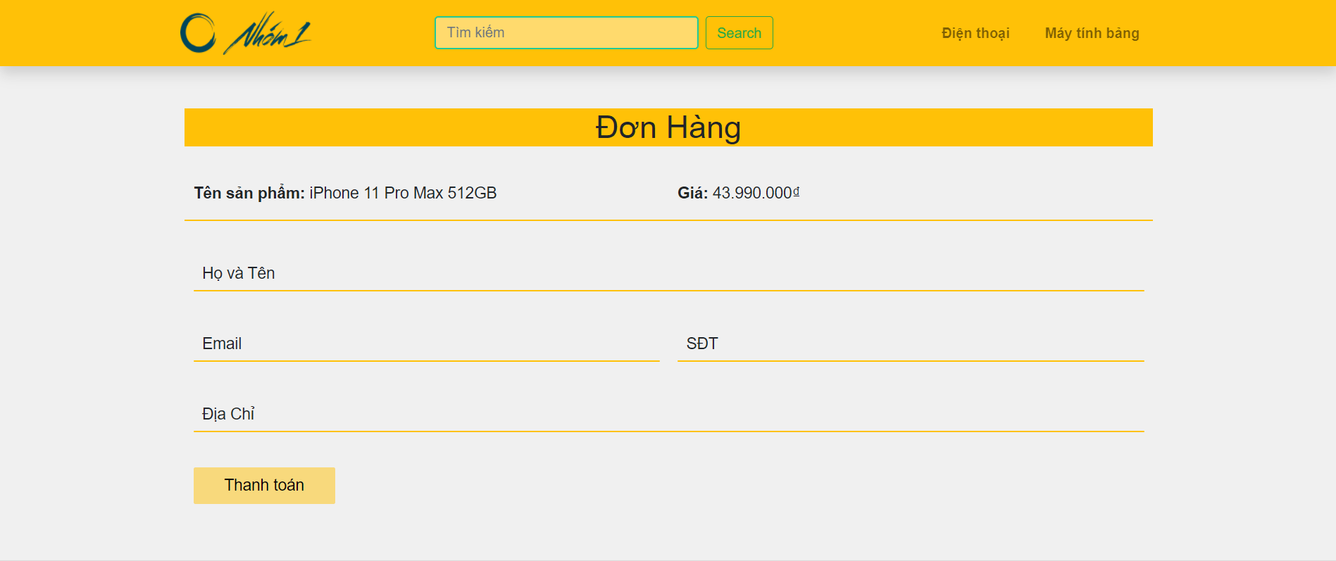 Full Source Code web bán điện thoại bằng HTML, CSS, Javascript