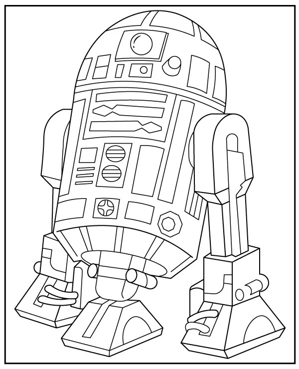 R2D2 coloring page Star Wars droid