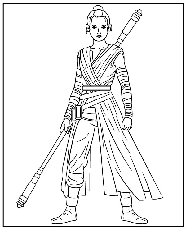 Rey Skywalker coloring page Star Wars