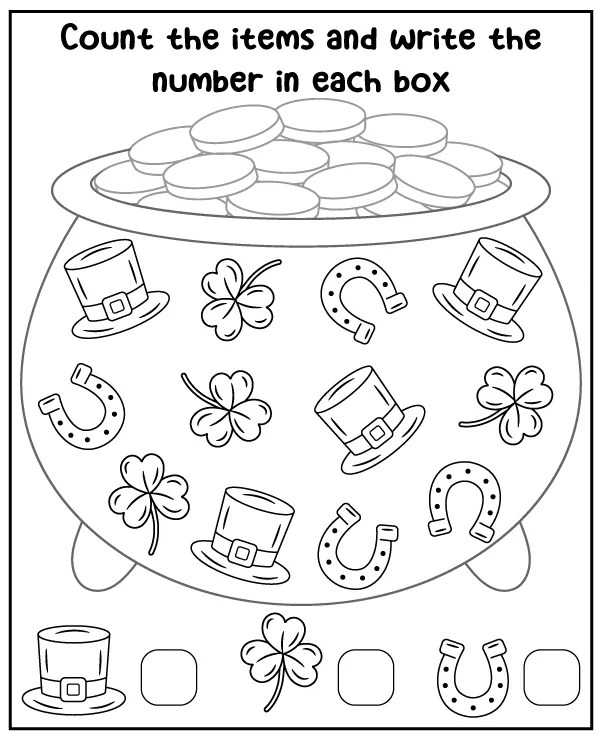 Count St. Patrick's Day Elements Puzzle for Kids