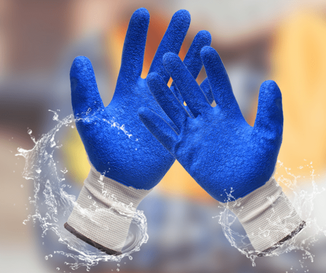 Blue Latex Coating Gloves Top Dee Pte Ltd
