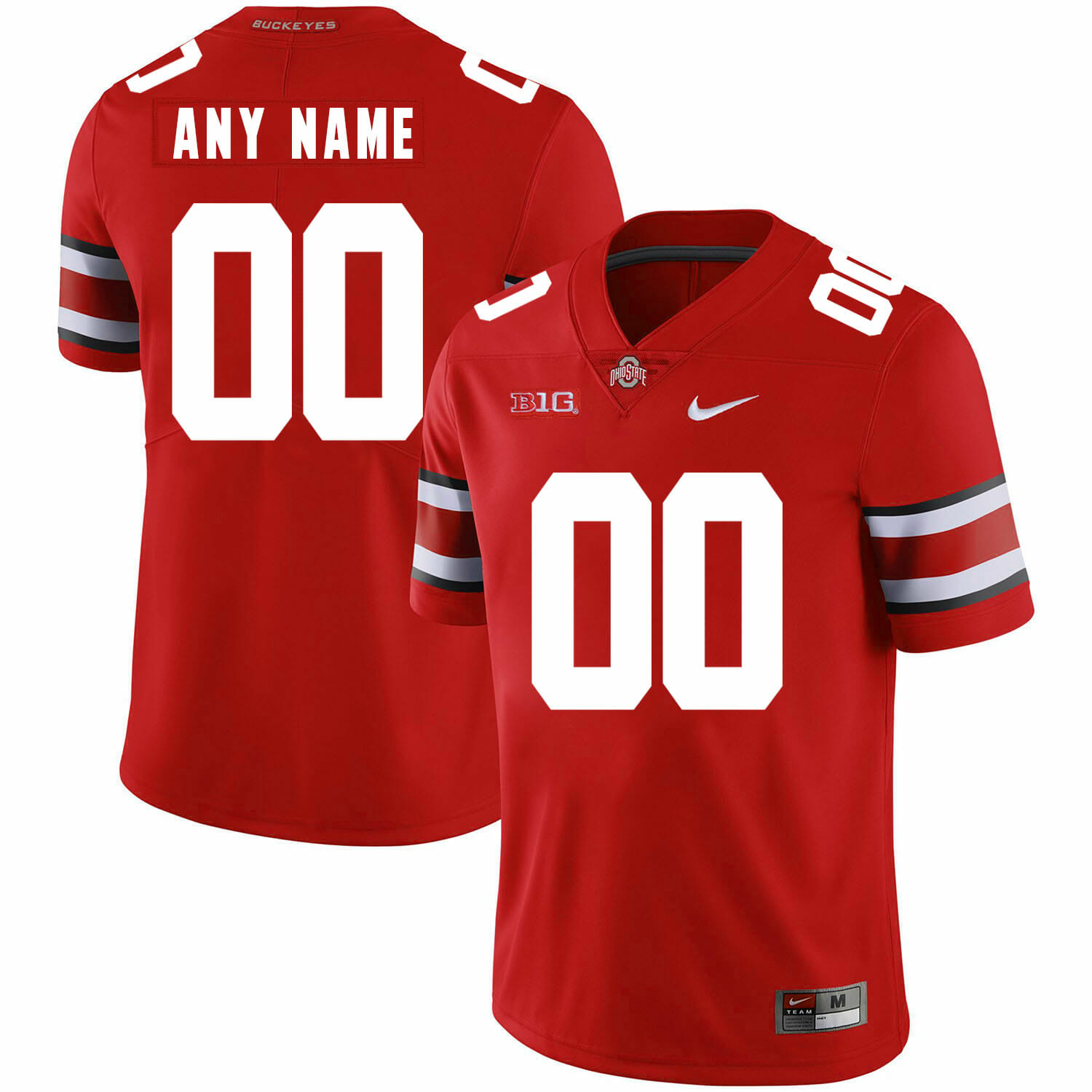 Ohio State Buckeyes Custom Name and Number Football Jersey Big Patch