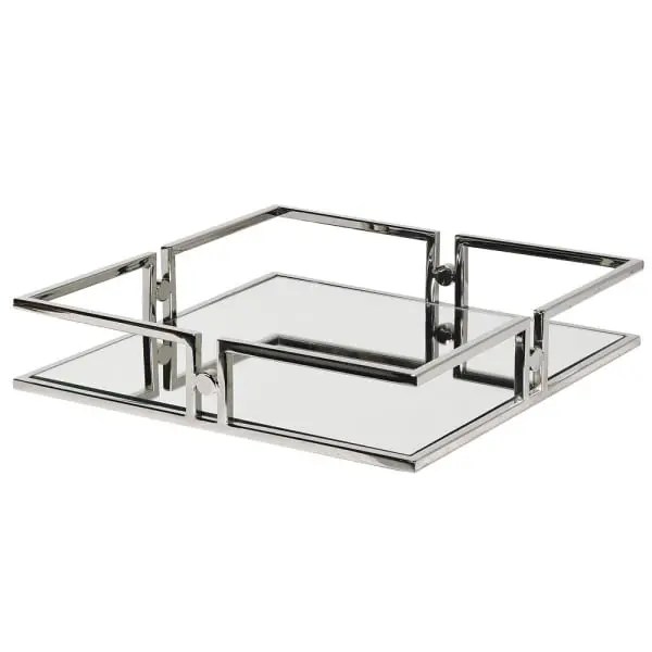 Square Nickel Mirror Tray CH Top Drawer Cork