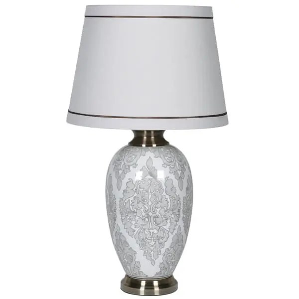 Dove Grey Lamp with Shade CH Top Drawer Cork
