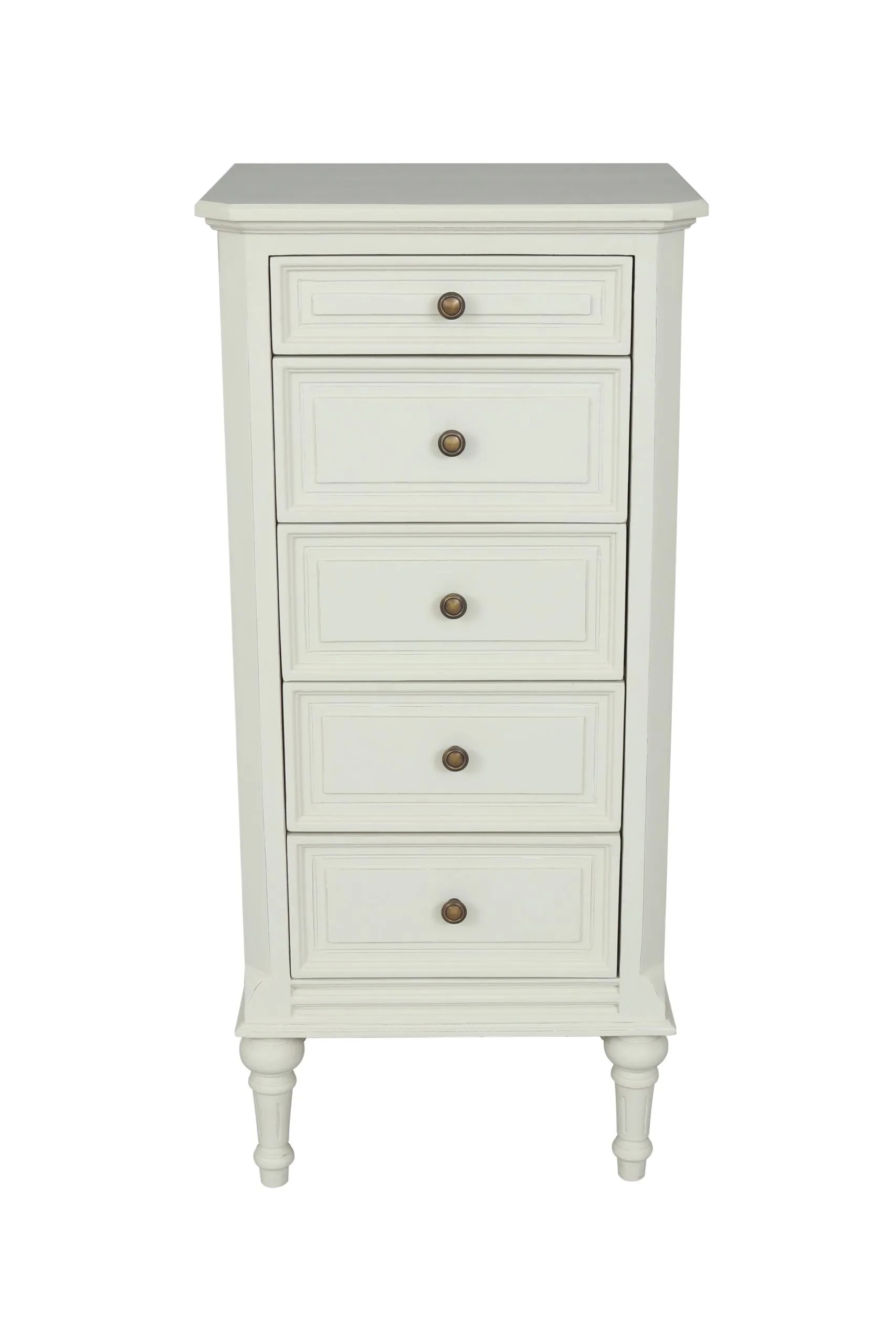 Nessa 5 Drawer Tall Boy Lime White Top Drawer Cork