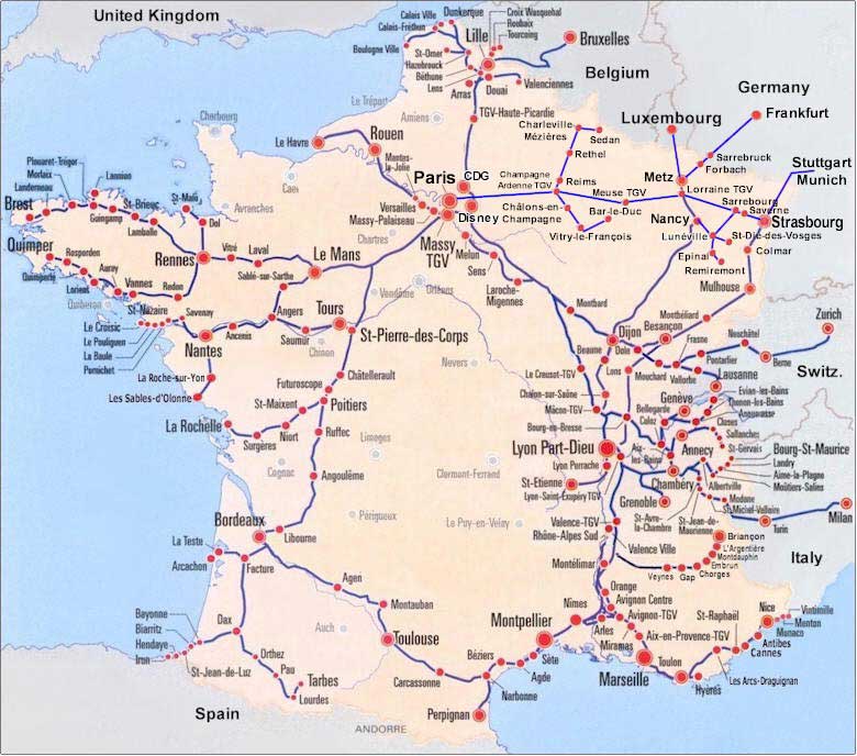 Les Avantages De "Sncf Carte Modalis" High Speed Rail Maps of Europe and North America
