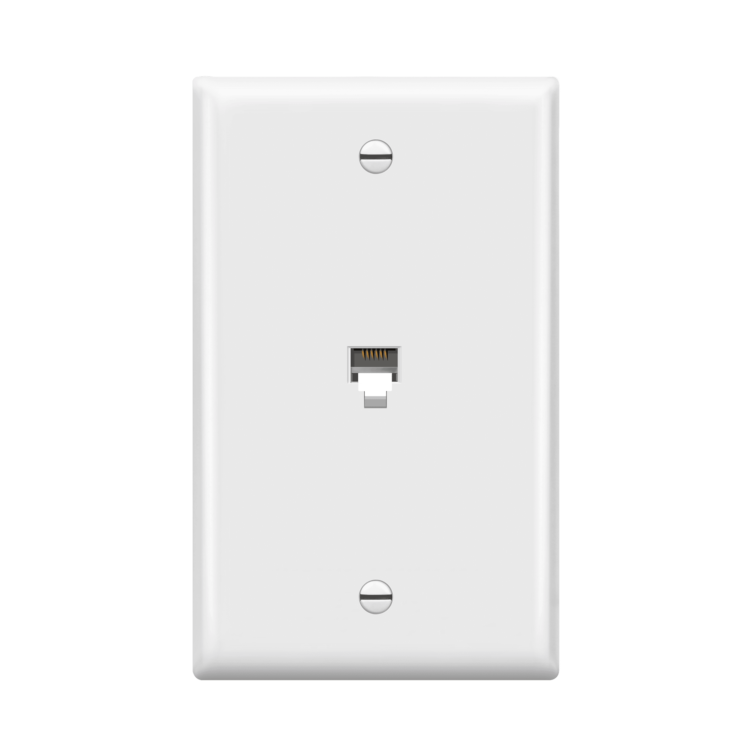 White RJ11 Telephone Jack 6P6C Wall Cover Plate TOPGREENER