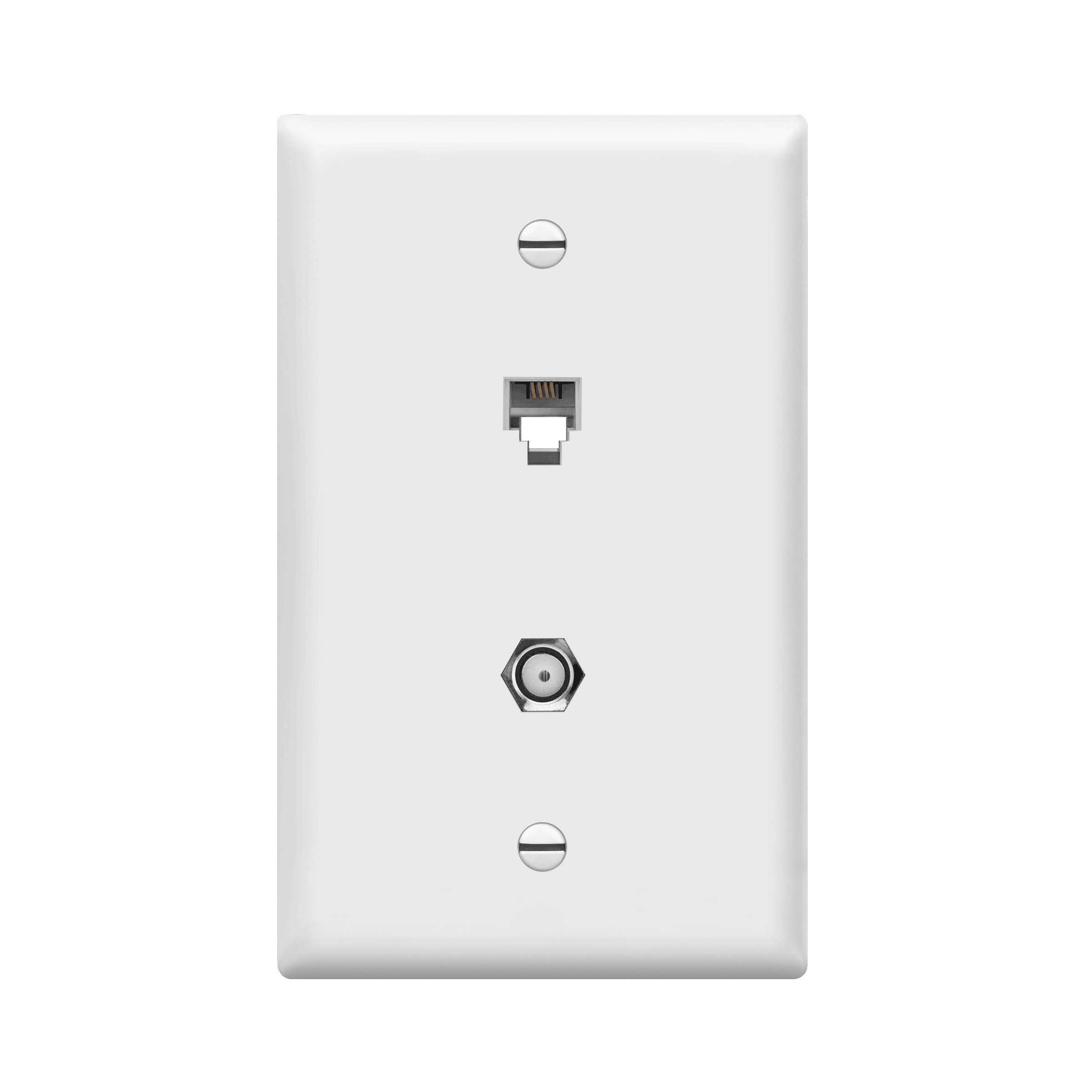 FType Coax & RJ11 Phone Jack 6P4C Wall Plate TOPGREENER