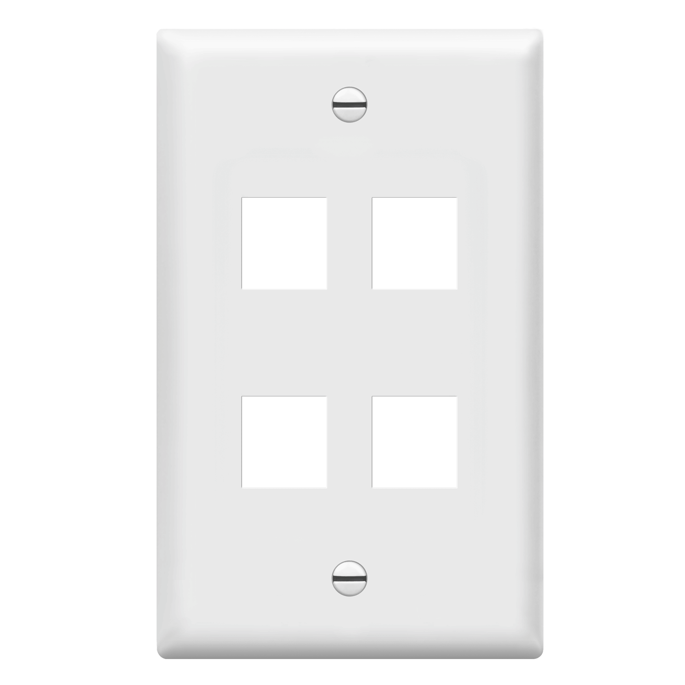 1Gang 4Port Keystone Jack Wall Plate White TOPGREENER