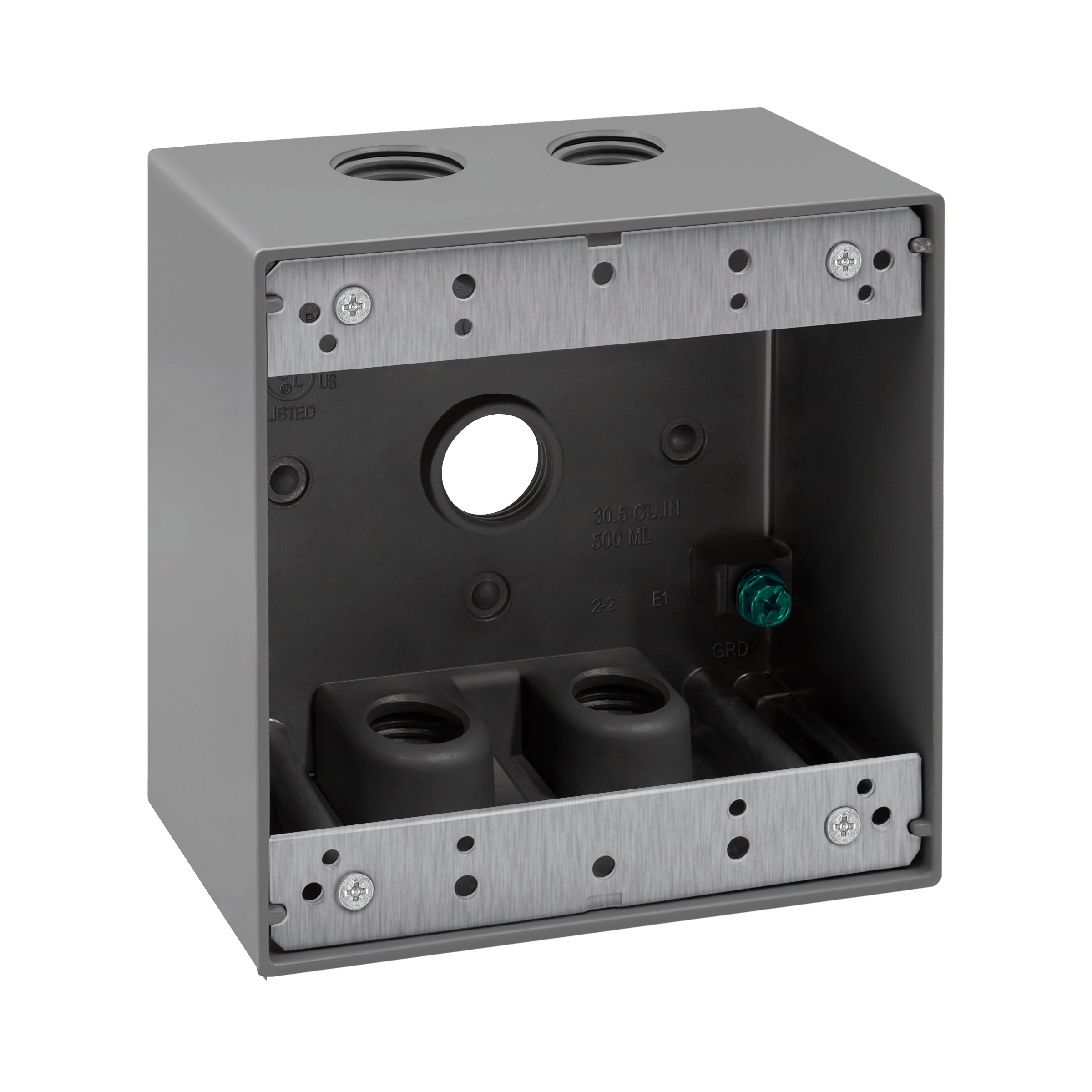 Weatherproof Outlet Box with Five 1/2in Threaded Outlets 2 Wiring