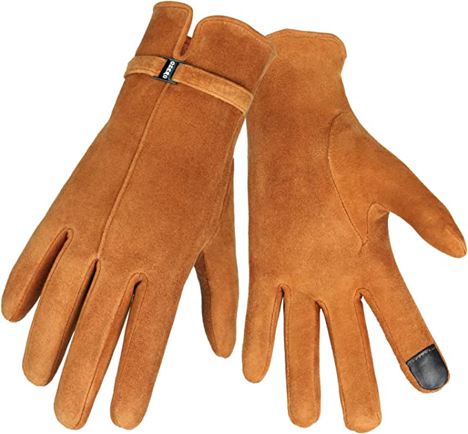 Wholesale Ozero Women Deerskin Leather Gloves With Touchscreen Function