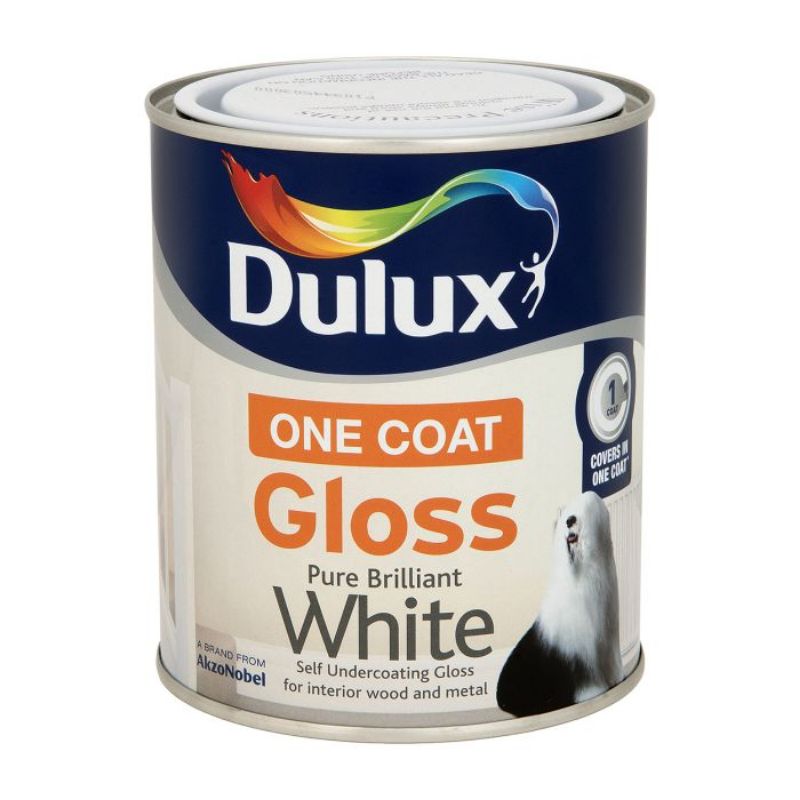 Topline Doyles.750ml Dulux One Coat Gloss Pure Brilliant White