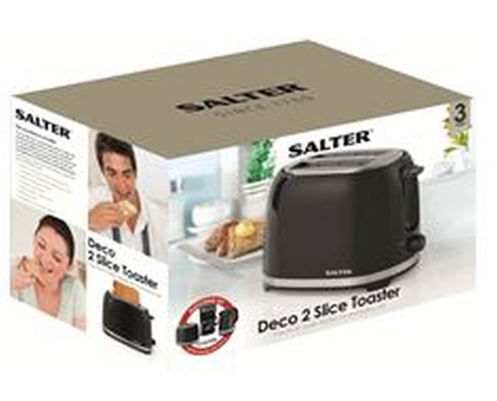 Topline Doyles.Salter Deco 2 Slice Toaster Black