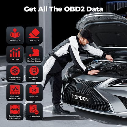 TOPDON TopScan OBD2 Scanner Bluetooth, Wireless OBDII All System