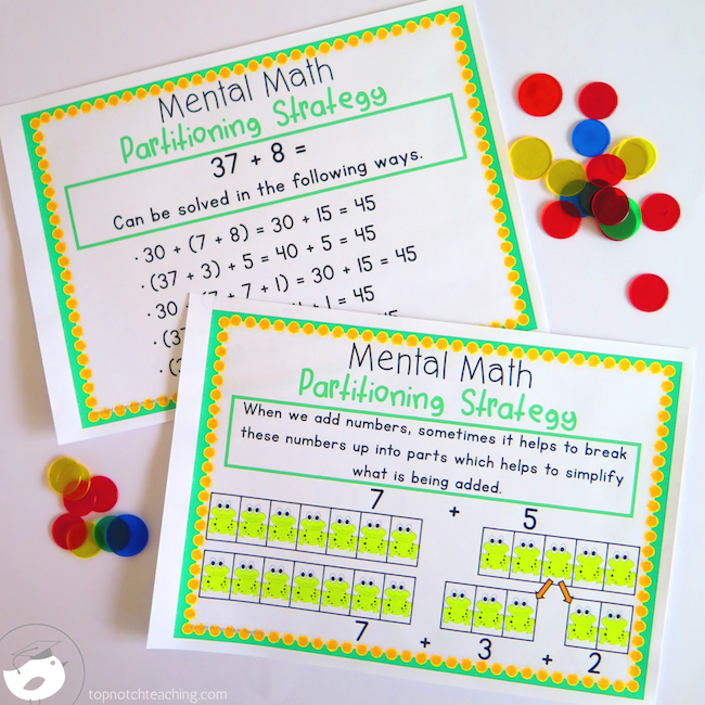 Mental Math Strategies, Posters And Activities Top Notch