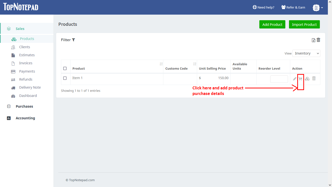 Steps to setup available units tracking
