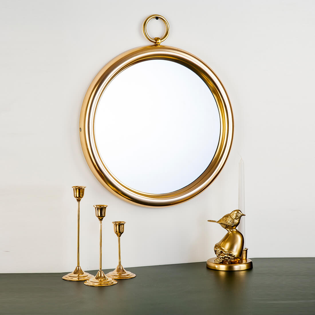 Looking glass round mirror TOPP BRASS